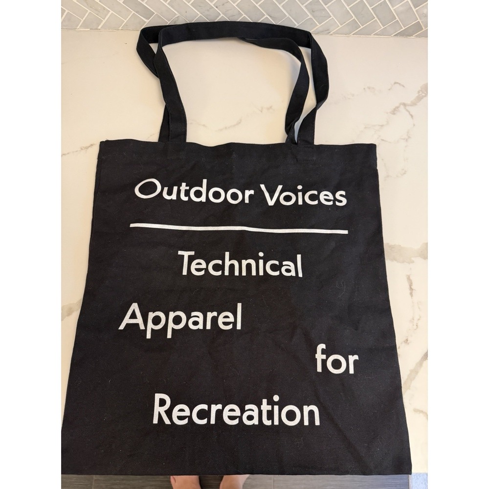 Outdoor Voices Women's Canvas Fabric Signature Classic Tote Bag New York 15x16"